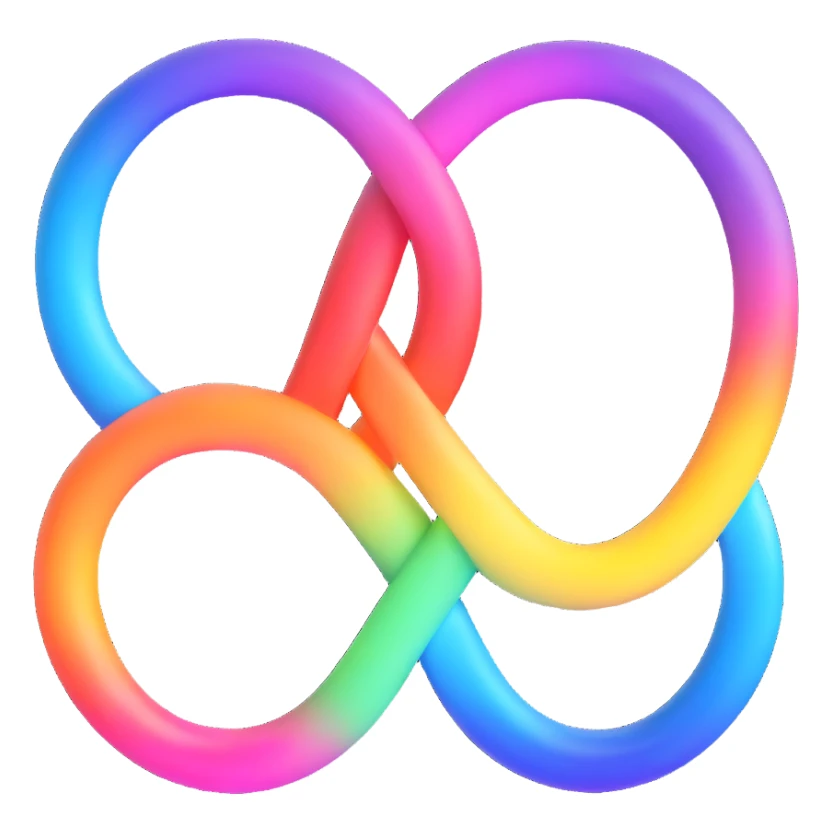 stylized infinity sign in rainbow gradient, symbolizing neurodiversity, with soft glow sticker