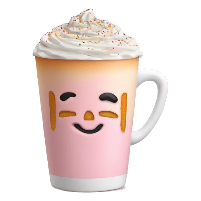 Light pink pumpkin latte with Multicolored Sprinkling sticker