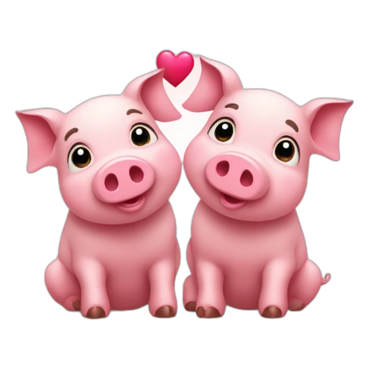 2 Pigs in love  sticker