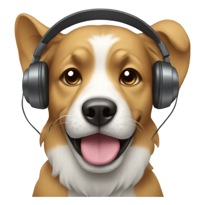 Dog with headphones  sticker
