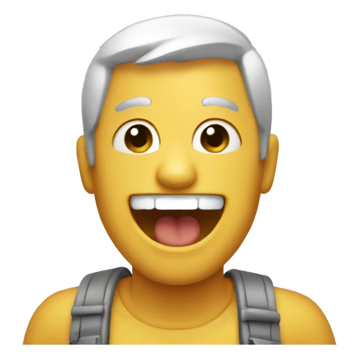 A micro who have a face and laugh sticker