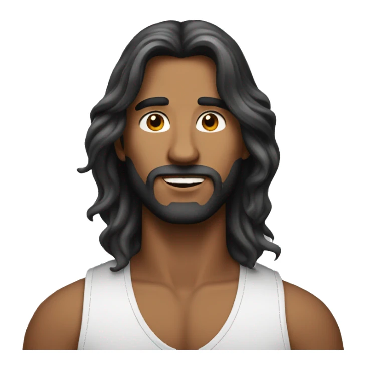 man hndsome long hair sticker