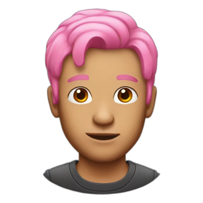 man with pink hair sticker