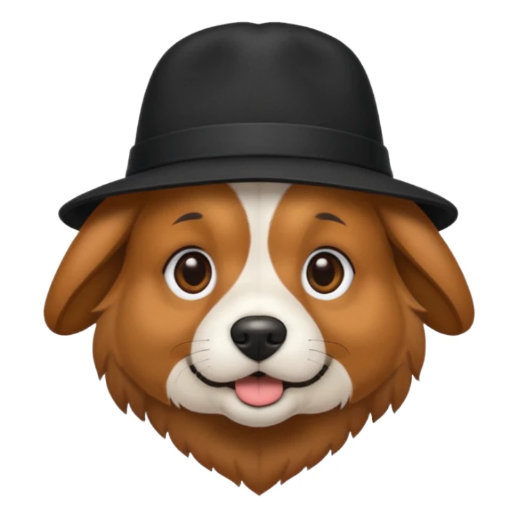 Dog and hat black sticker