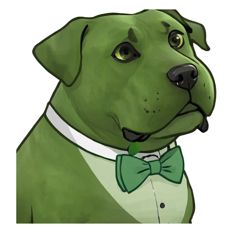 english mastiff with a bow sticker