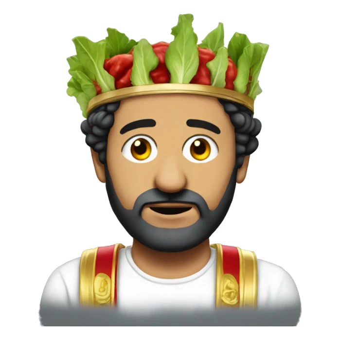 Cyril hanouna with a caesar headband sticker