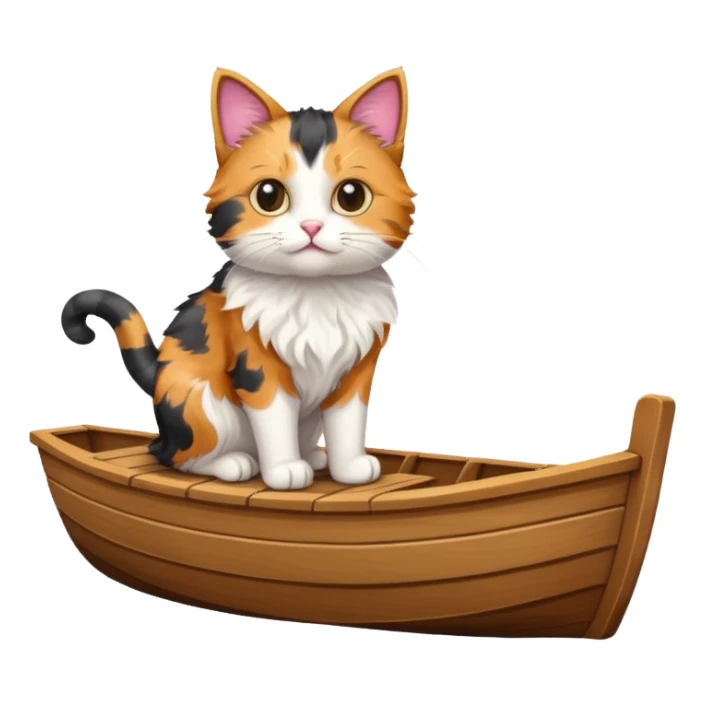 Cat standing on a boat sticker