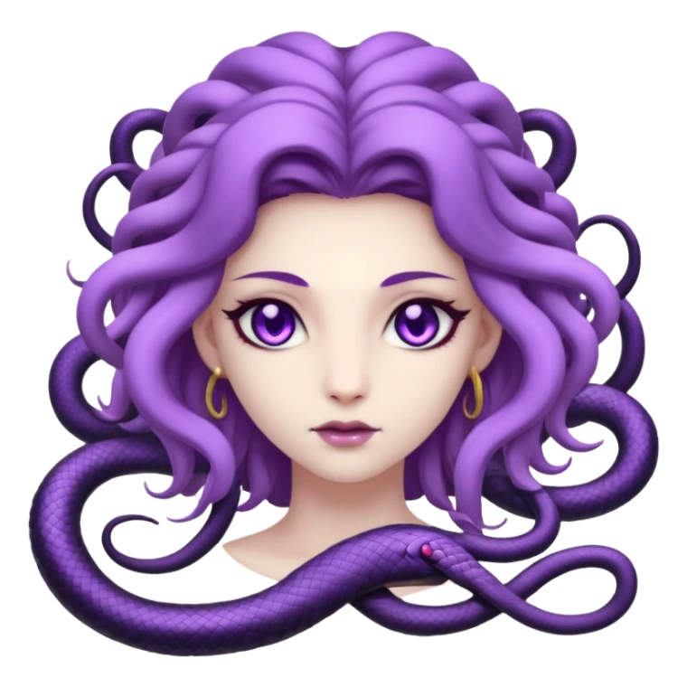 Neko Medusa with violet eyes  sticker