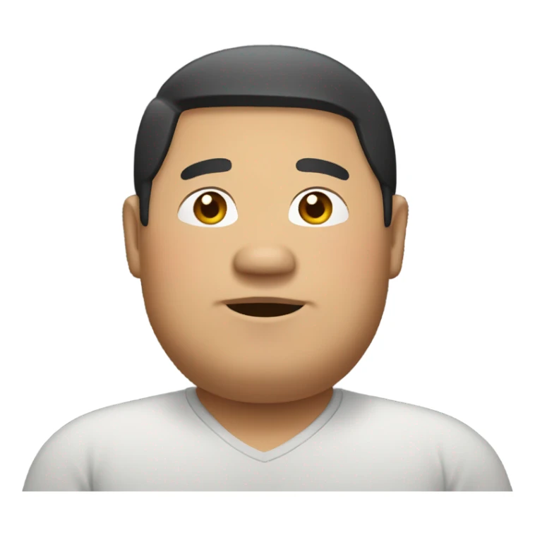 Fat Asian man with middle part  sticker
