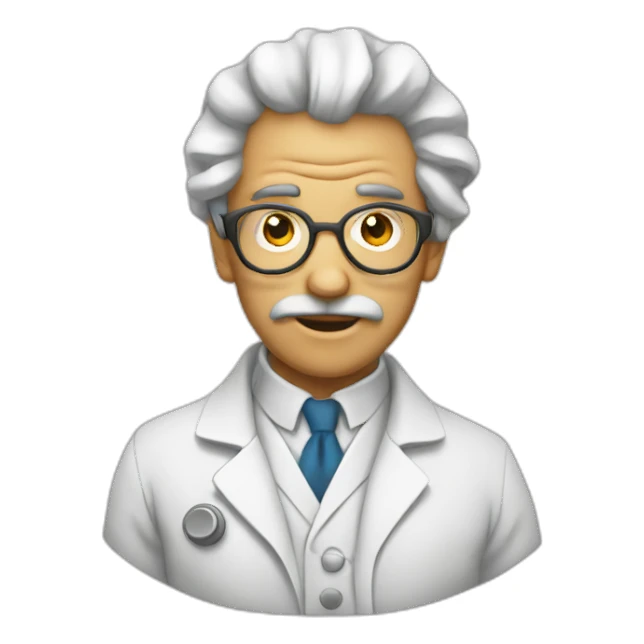 mad scientist bold outline sticker