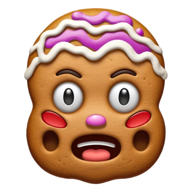 angry gingerbread man head plain sticker