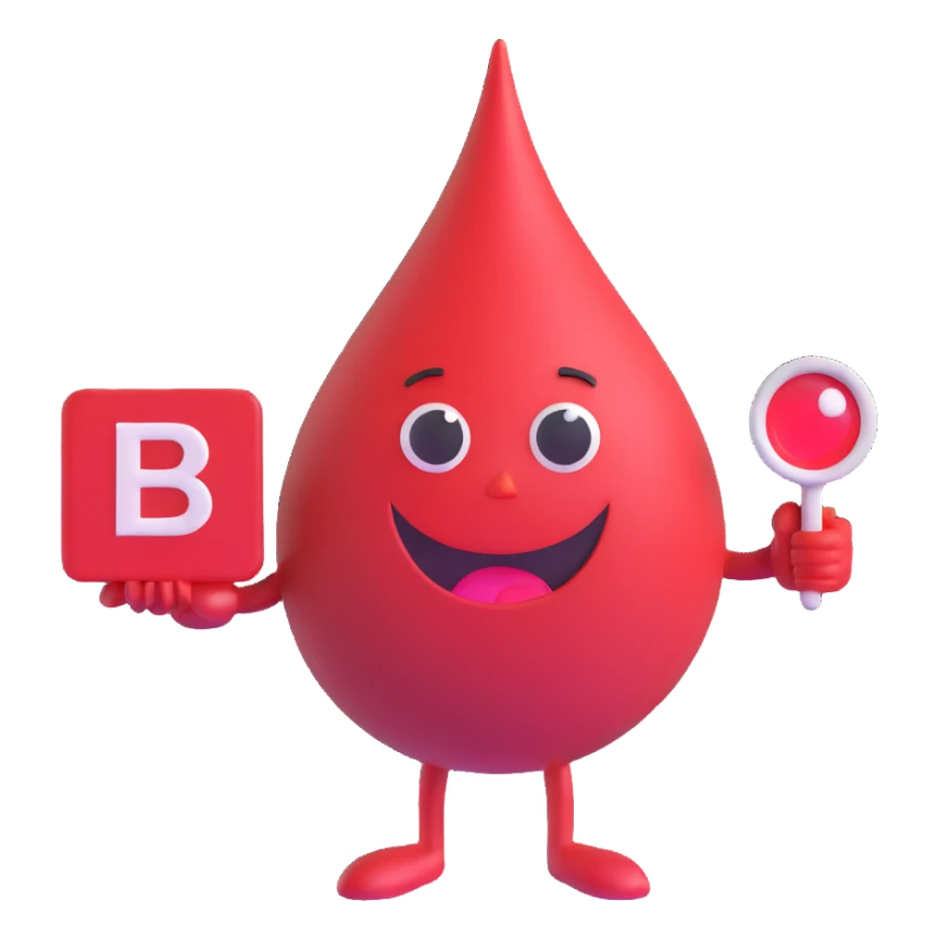 blood drop character holding a BRB sign sticker
