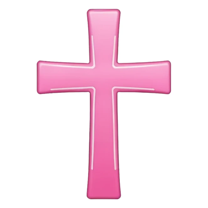 Pink and white simple cross sticker