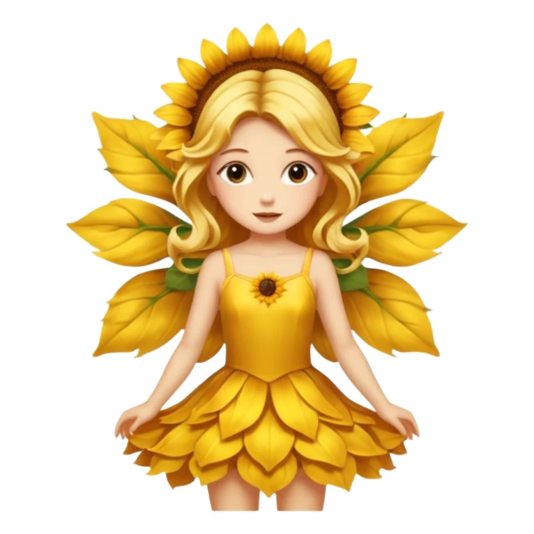Vintage sunflower fairy sticker