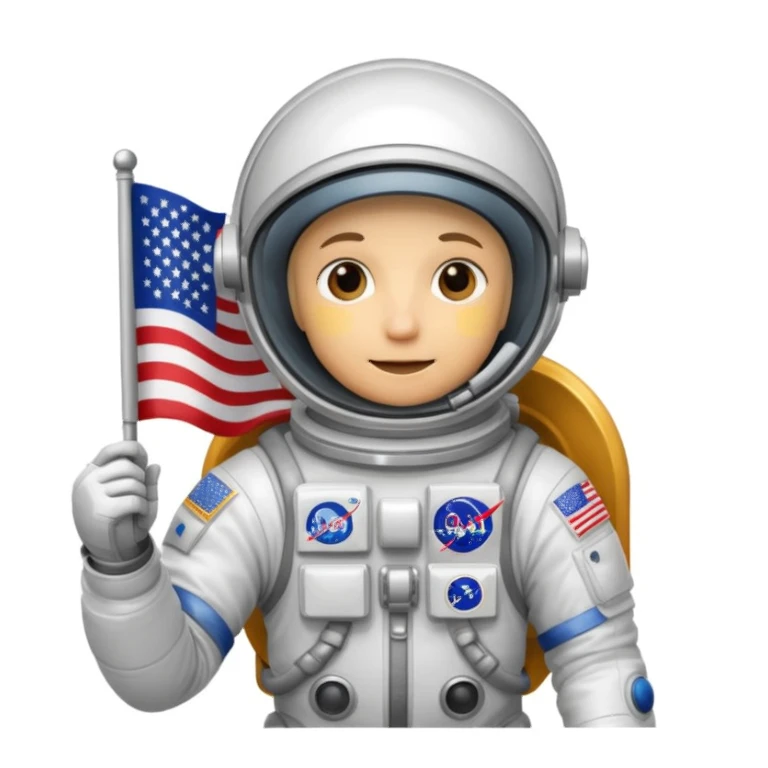 astronaut us flag sticker