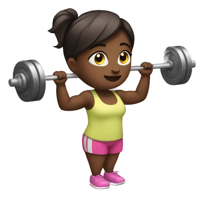 Girl lifting weights sticker