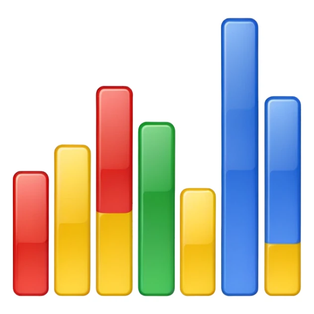 bar chart with Google colors sticker