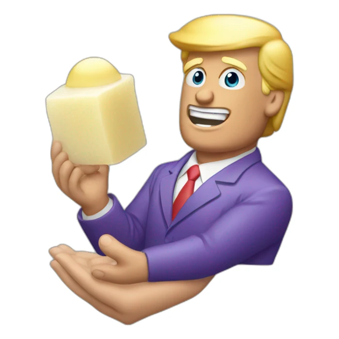 trump-holding-soap sticker
