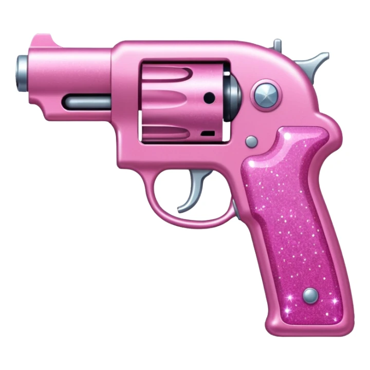 Pink glitter gun sticker