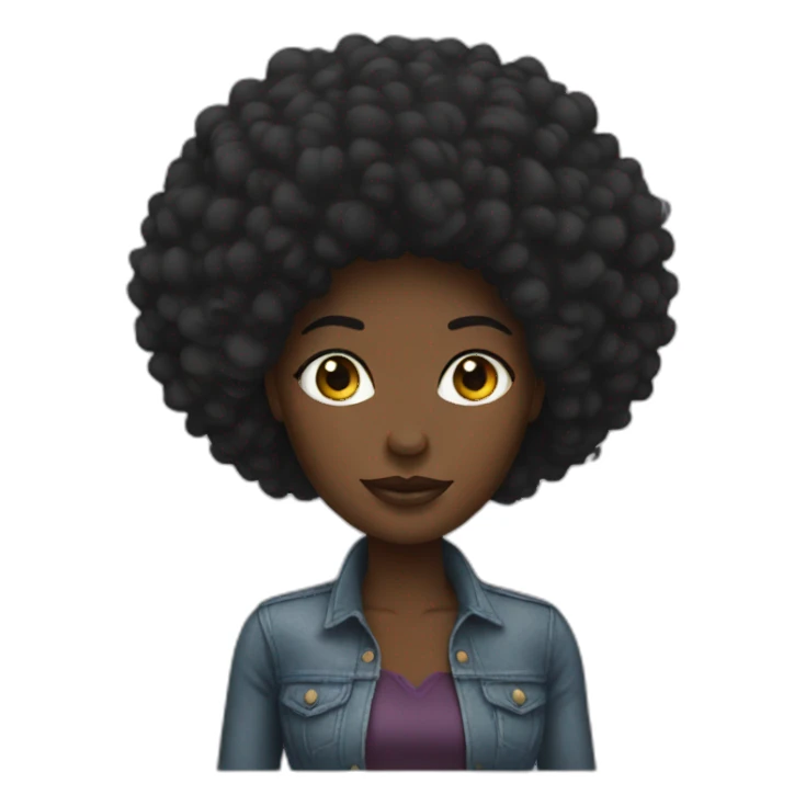 woman designer afro sticker