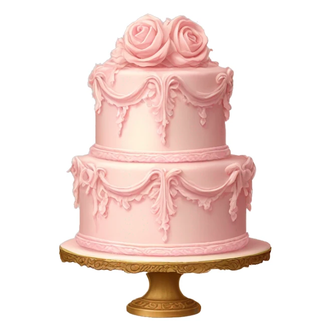 vintage rococo pale pink cake sticker