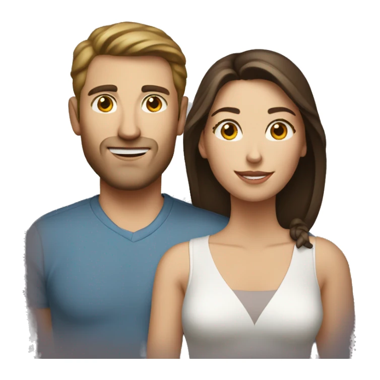 caucasian couple brunette sticker