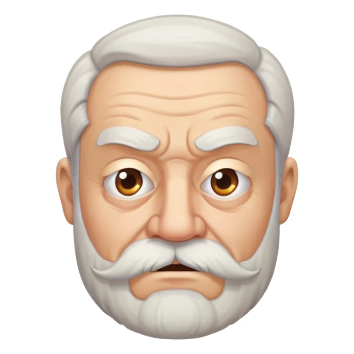 old angry man with beard and mustache sticker