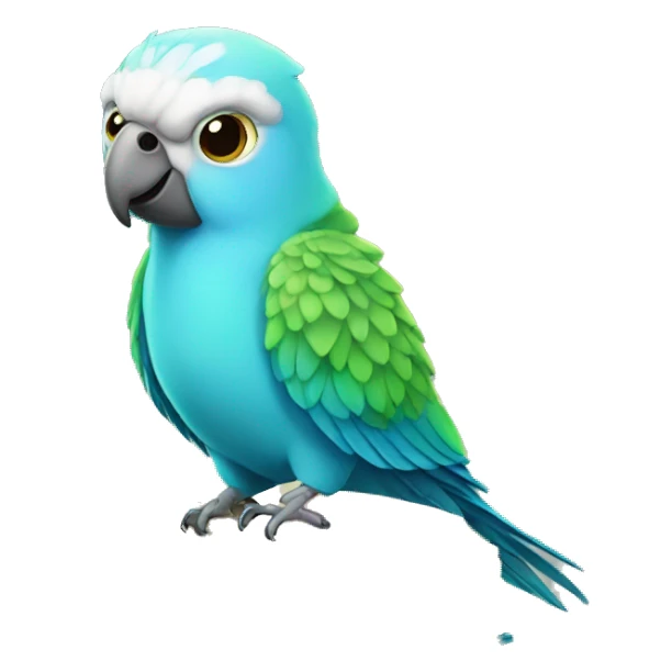 parakeet with giant book sticker
