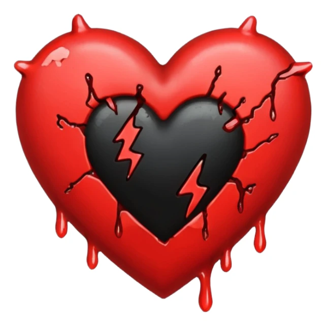 Blood heart with a black flag sticker