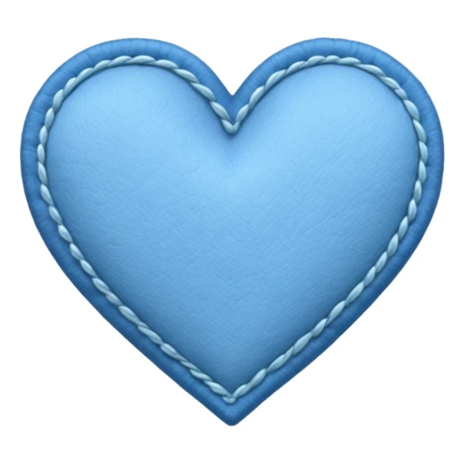 blue heart with a stitched border sticker
