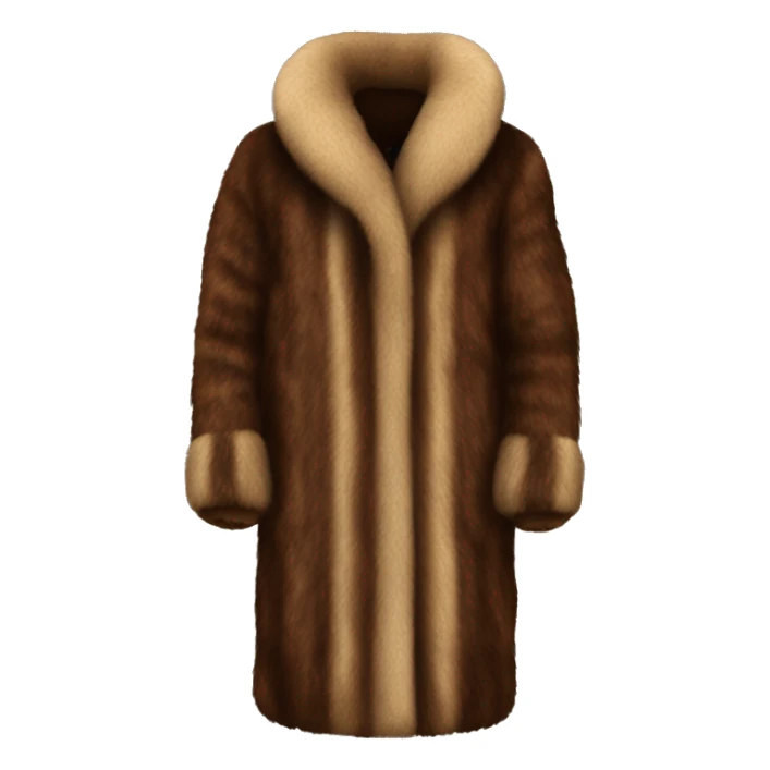 Luxurious brown full length fur coat sticker