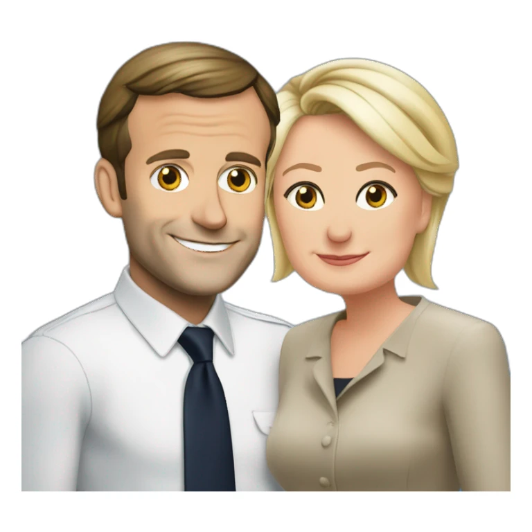 emmanuel macron et marine le pen sticker