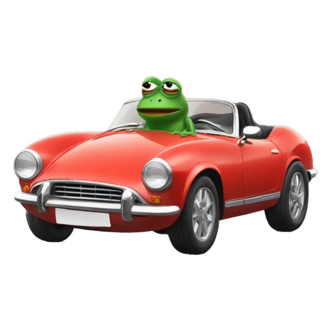 pepe the frog in a sports car sticker