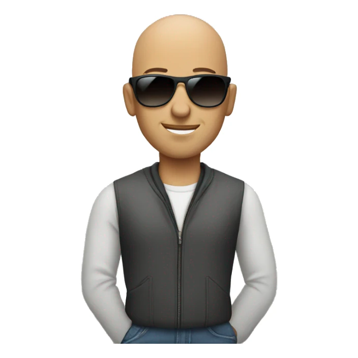  Cool bald tech guy wearing sunglasses sticker