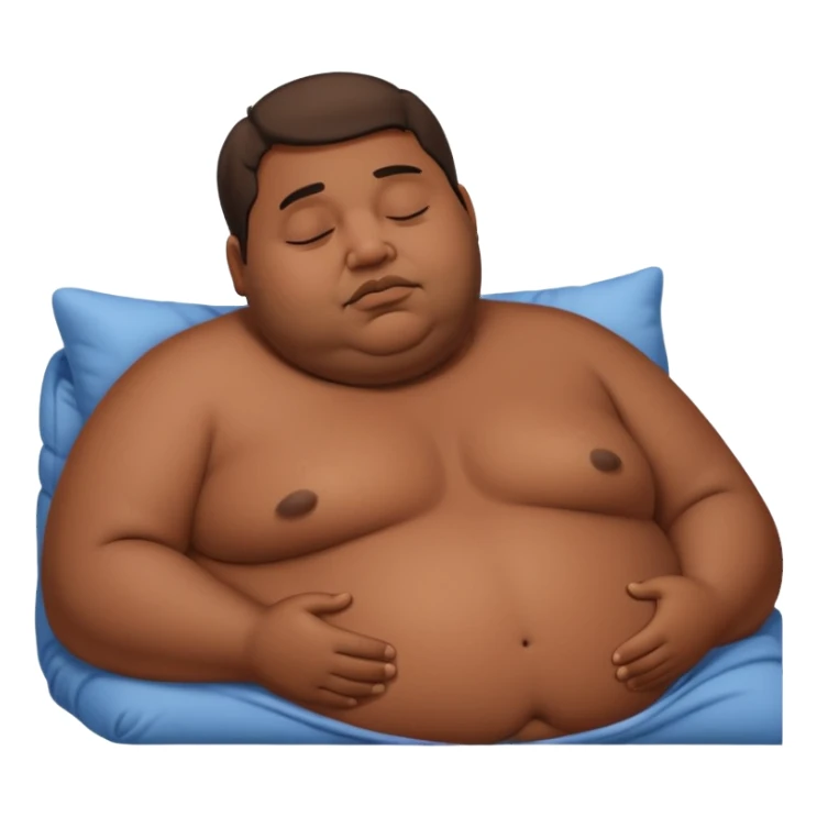 Obese brown man sleeping topless sticker