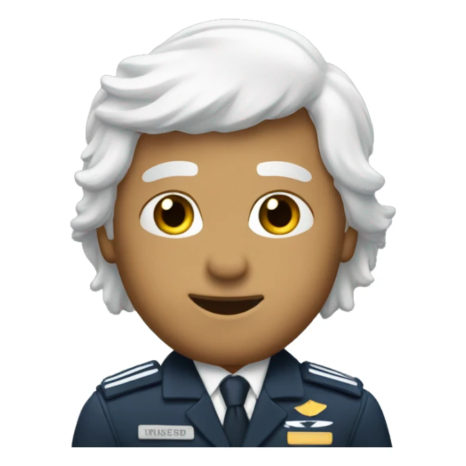 Pilot with whte hair waving hello sticker