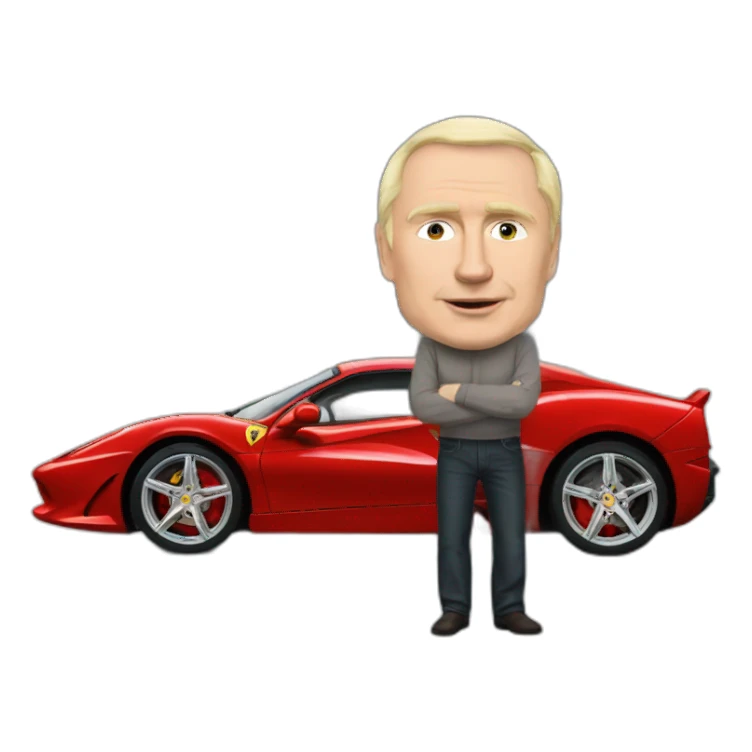 Vladimir Poutine en ferraris  sticker