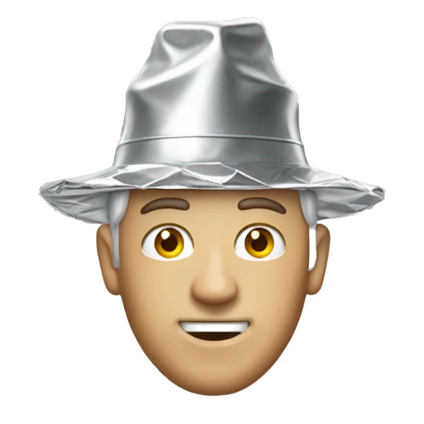 Tin foil hat on white man sticker