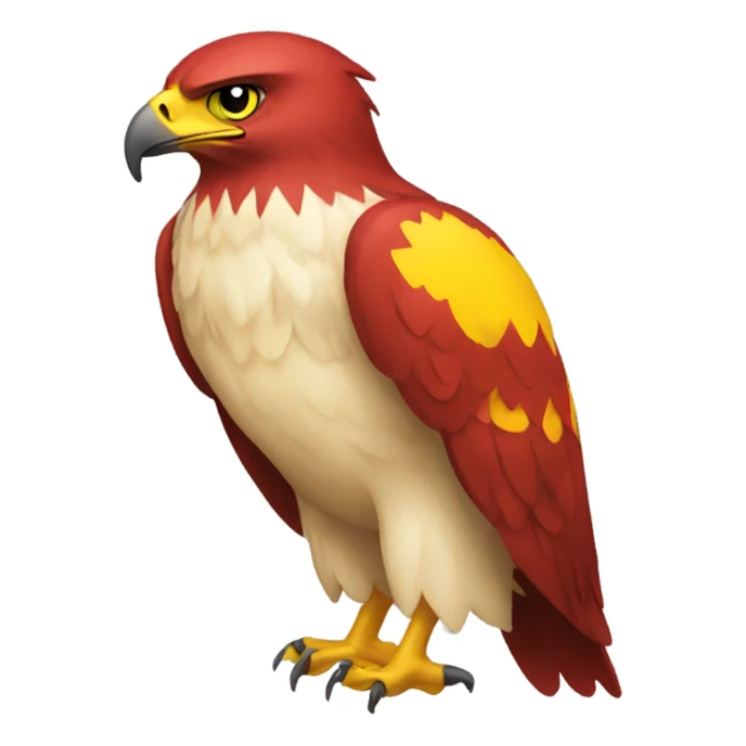 A Red And Yellow Hawk sticker