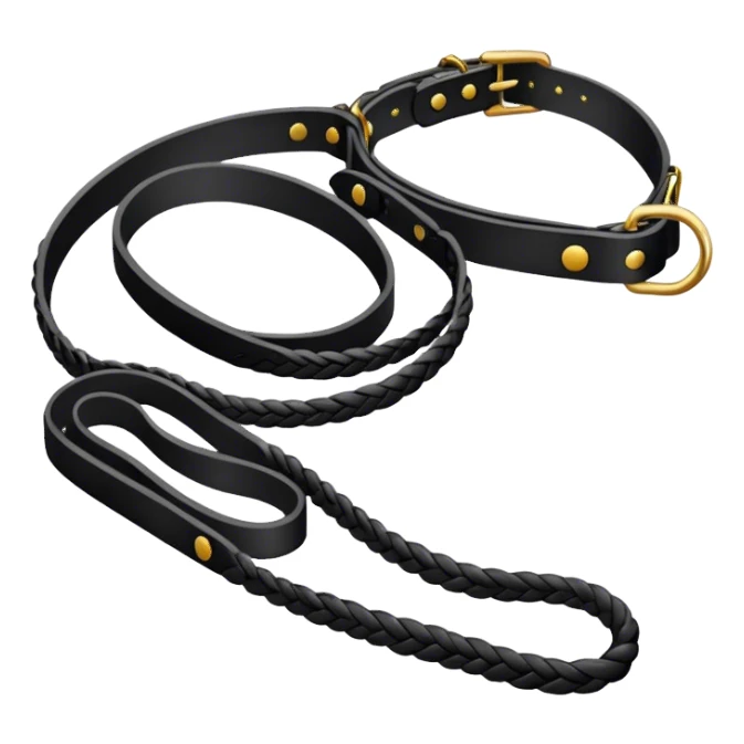 Black collar with leash sticker