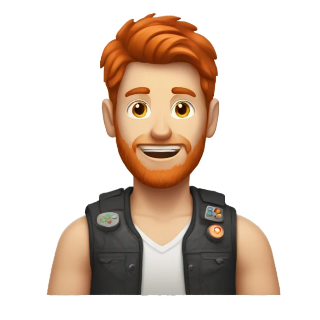 redhair guy playing video games sticker