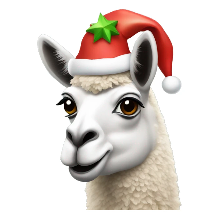lama with a christmas hat sticker
