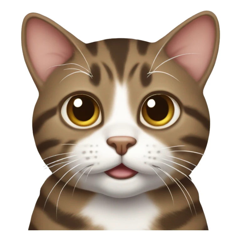 Chubby brown tabby cat with white streaks sticker
