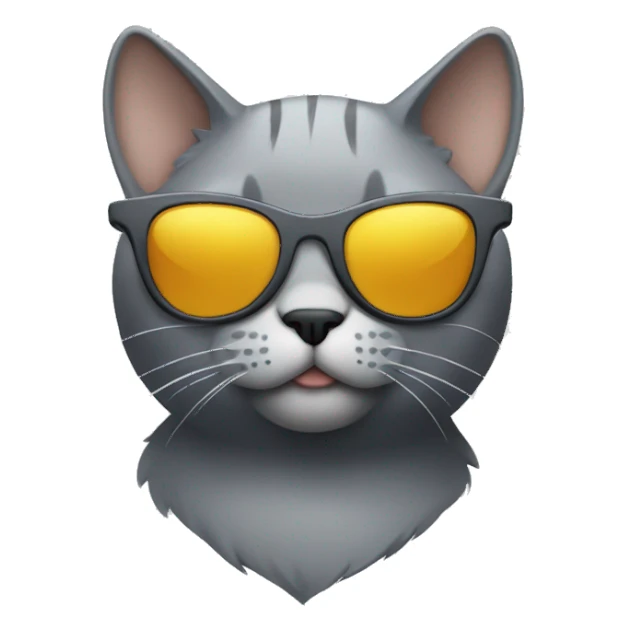 Grey cat with sunglasses  sticker