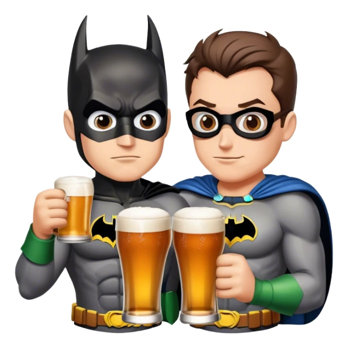 Batman and robin drinking beers sticker