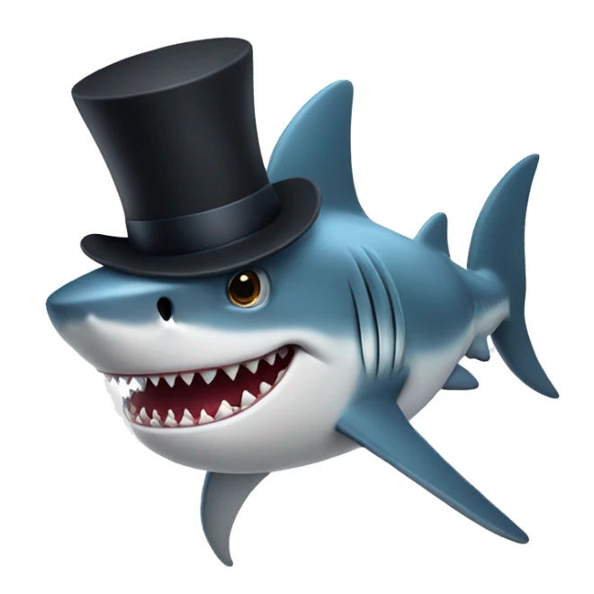shark with a tophat sticker