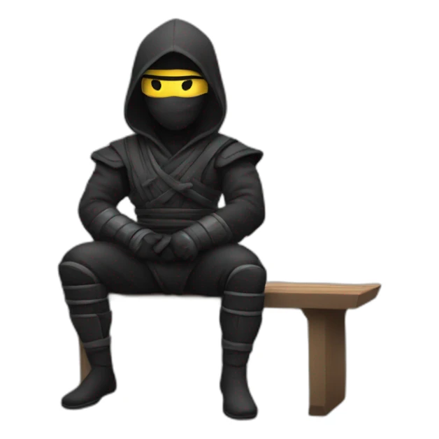 ninja on bench sticker