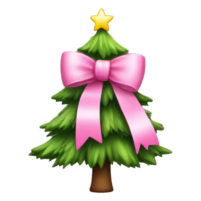 christmas tree with a pink bow  sticker