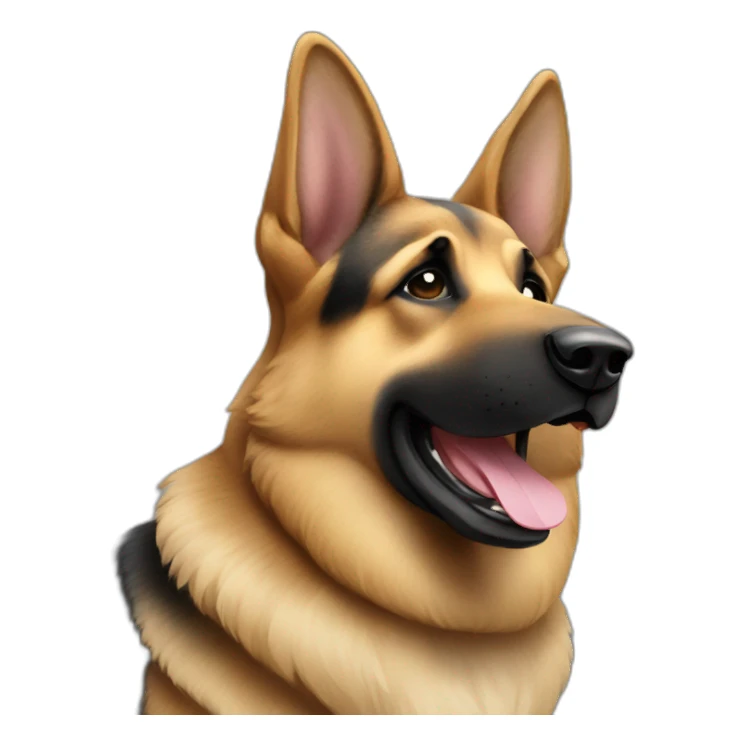 singing German Shepherd with microphone sticker