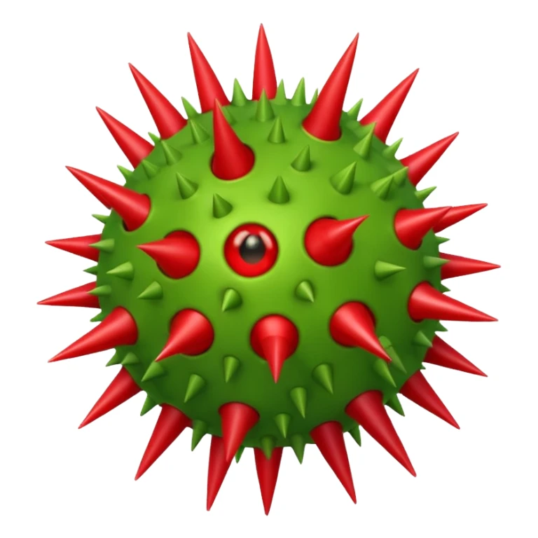 a cartoon virus with spikes sticker
